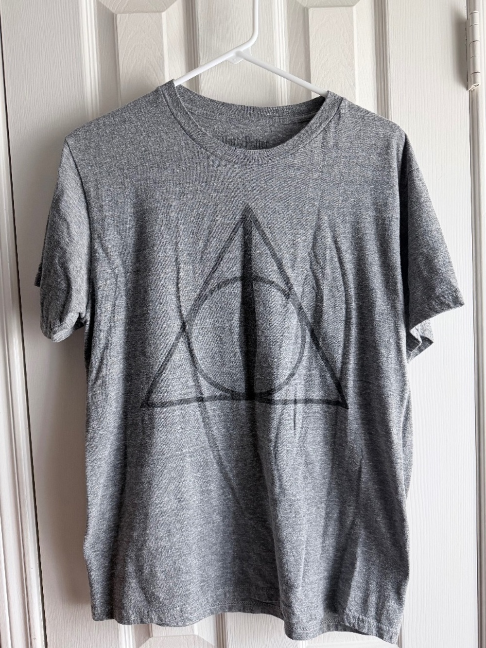 Harry Potter Heather Grey Unisex SizeMedium Deathly Hollows Eye Graphic T- Shirt
